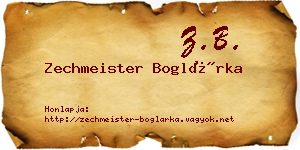 Zechmeister Boglárka névjegykártya